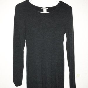 Grey / Black Long Sleeved Bodycon Dress